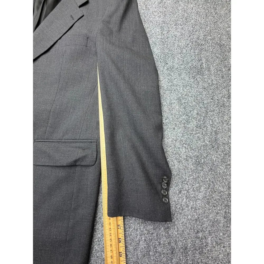 Vintage Burberrys Saks Fifth Avenue Mens Gray 100% Wool Blazer USA Made 42 44